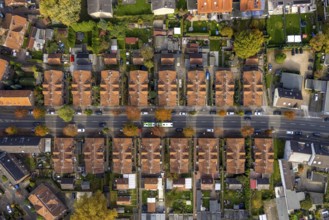 Aerial view, workers' housing estate and miners' housing estate Kirchhellener Straße in the