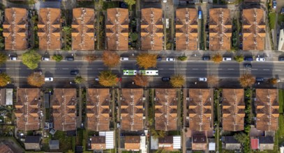 Aerial view, workers' housing estate and miners' housing estate Kirchhellener Straße in the