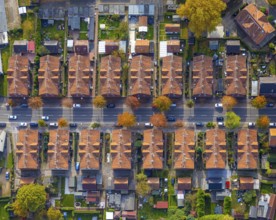 Aerial view, workers' housing estate and miners' housing estate Kirchhellener Straße in the
