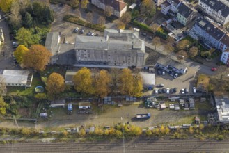 Aerial view, commercial location at Hermannstraße in Gladbeck, Ruhr area, North Rhine-Westphalia,