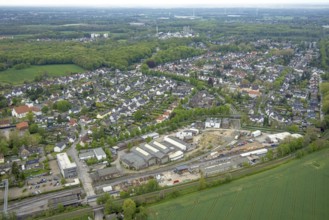 Aerial view, site view, construction site Werkstraße, former roundhouse, Rentfort, Gladbeck, Ruhr