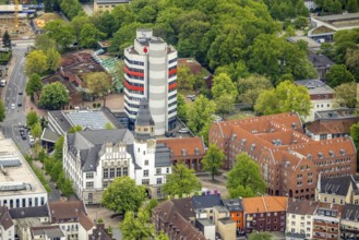 Aerial view, City Hall Gladbeck and Sparkasse Tower, Viktoria-Quartier, Gladbeck, Ruhr area, North