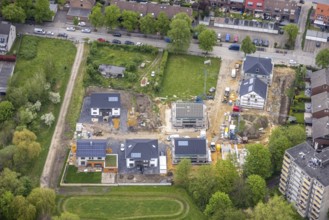 Aerial view, construction site and new development area Winkelstraße, Zweckel, Gladbeck, Ruhr area,