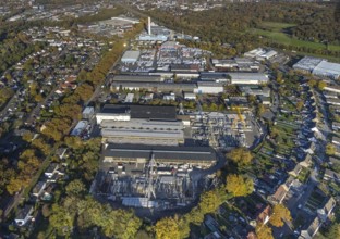 Aerial view, commercial area Bottroper Straße and Beisenstraße in the district Ellinghorst in