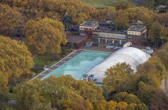 Aerial view, Gladbeck outdoor swimming pool in the Butendorf district of Gladbeck, Ruhr area, North