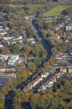 Aerial view, The Essener Straße federal road B224 in the district Butendorf in Gladbeck, Ruhr area,
