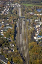 Aerial view, railway layout and station Gladbeck West in Gladbeck, Ruhr area, North