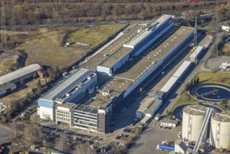 Aerial view, printing and publishing centre Hagen-Bathey, Funke newspaper printing plant, Boele,