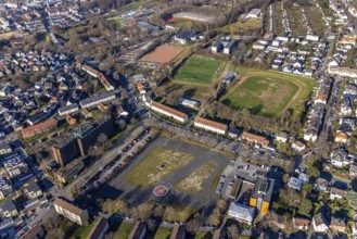 Aerial view, sports grounds Am Sportpark, Ischelandstadion, Krollmann Arena Halle,