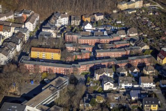 Aerial view, residential area Cunosiedlung, historic Bauhaus estate, Kuhlerkamp, Wehringhausen,
