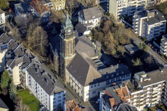 Aerial view, Evang.-Luth. Pauluskirche, Wehringhausen, Hagen, Ruhr area, North Rhine-Westphalia,
