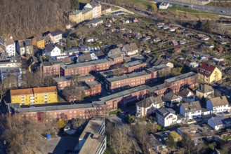 Aerial view, residential area Cunosiedlung, historic Bauhaus estate, Kuhlerkamp, Wehringhausen,
