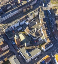 Aerial view, Mosque Islamic Cultural Association Mosque, Lutherkirche, Diakonie Mark-Ruhr,