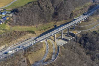 Aerial view, valley bridge Kattenohl, Eilpe, Hagen, Ruhr area, North Rhine-Westphalia, Germany,