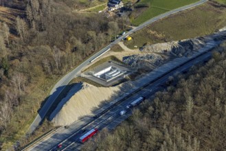 Aerial view, construction site at the Kattenohl viaduct, motorway A45, Eilpe, Hagen, Ruhr area,