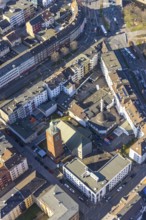 Aerial view, Mosque Islamic Cultural Association Mosque, Lutherkirche, Diakonie Mark-Ruhr,