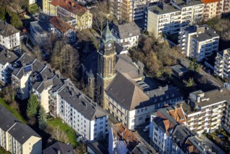 Aerial view, Evang.-Luth. Pauluskirche, Wehringhausen, Hagen, Ruhr area, North Rhine-Westphalia,