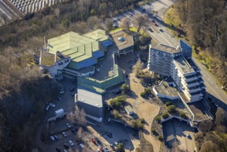 Aerial view, congress and event park civic hall Hagen, Mercure Hotel Hagen, central city, Hagen,