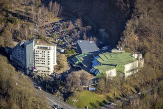 Aerial view, congress and event park civic hall Hagen, Mercure Hotel Hagen, central city, Hagen,