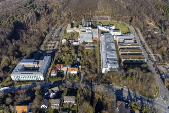 Aerial view, FernUniversität in Hagen, university district, Hagen, Ruhr area, North