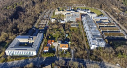 Aerial view, FernUniversität in Hagen, university district, Hagen, Ruhr area, North