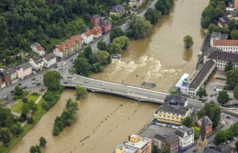 Aerial photo, Lennehochwasser, Hohenlimburg, Hagen, Ruhr area, North Rhine-Westphalia, Germany, DE,