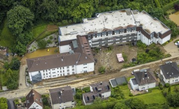 Aerial photo, Lennehochwasser, Hohenlimburg, Hagen, Ruhr area, North Rhine-Westphalia, Germany, DE,