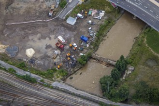 Aerial photo, flood, floods, Altenhagen, Hagen, Ruhr area, North Rhine-Westphalia, Germany, DE,