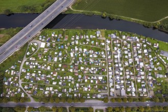 Aerial view, CampingClub Garenfeld Ruhrbogen at the river Ruhr in the district Boele in Hagen, Ruhr