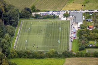 Aerial view, sports field SC Berchum / Garenfeld in the district Boele in Hagen, Ruhr area, North