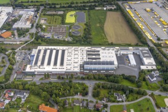 Aerial view, factory premises CD Wälzholz in the industrial area Lennetal in the district Boele in