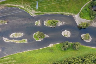 Aerial photo, renaturalisation measure river Lenne and Lenneauen in the district Lennetal in Hagen,