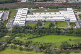 Aerial view, factory premises C.D. Wälzholz Werk KAbel in the industrial area Lennetal in the
