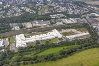 Aerial view, factory premises CD Wälzholz in the industrial area Lennetal in the district Boele in