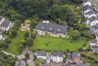 Aerial view, catholic kindergarten Arche Noah at Neuer Kronocken in the district Hohenlimburg in