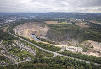 Aerial view, Donnerkuhle quarry Hagen Halden in the district Lennetal in Hagen, Ruhr area, North