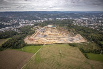 Aerial photograph, Steltenberg quarry in the Oege district of Hohenlimburg in Hagen, Ruhr area,