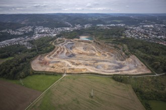 Aerial photograph, Steltenberg quarry in the Oege district of Hohenlimburg in Hagen, Ruhr area,