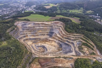Aerial photograph, Steltenberg quarry in the Oege district of Hohenlimburg in Hagen, Ruhr area,