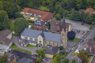 Aerial view, St. Boniface Catholic Church, Old Wineyard School and St. Boniface Day Care Centre in