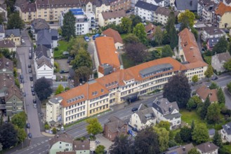 Aerial view, Protestant hospital in the Hohenlimburg district of Hagen, Ruhr area, North