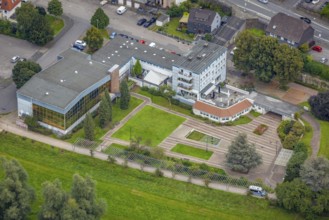 Aerial view, Richard-Römer-Lennebad in the district Hohenlimburg in Hagen, Ruhr area, North