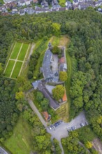 Aerial photograph, Hohenlimburg Castle on the Schlossberg in the Hohenlimburg district of Hagen,