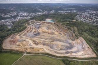Aerial photograph, Steltenberg quarry in the Oege district of Hohenlimburg in Hagen, Ruhr area,