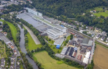 Aerial view, Bilstein Group factory premises and Färberstraße industrial estate in the Hohenlimburg