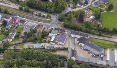 Aerial view, district Rummenohl in Hagen, Ruhr area, North Rhine-Westphalia, Germany, DE, Europe,