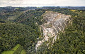 Aerial photograph, Ambrock quarry in the Eilpe district of Hagen, Ruhr area, North