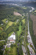 Aerial view, forest damage in the Delstern district of Hagen, Ruhr area, North Rhine-Westphalia,