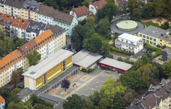 Aerial view, Henry-van-de-Velde-Schule in the district Mittelstadt in Hagen, Ruhr area, North