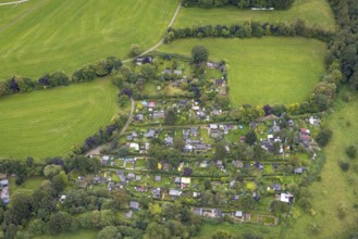 Aerial view, allotment garden association in Eilper Park in the Eilpe district of Hagen, Ruhr area,